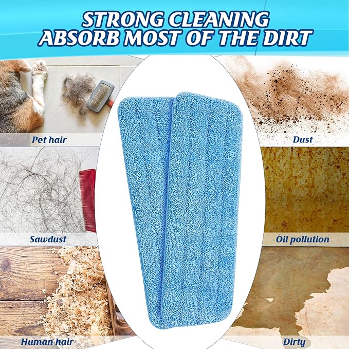 100 Pack Microfiber Mop Pads Machine Washable Cleaning Flat Mop Head Replacement Reusable Household Pads for Hardwood and Hard Surface Floor Cleaning and Scrubbing