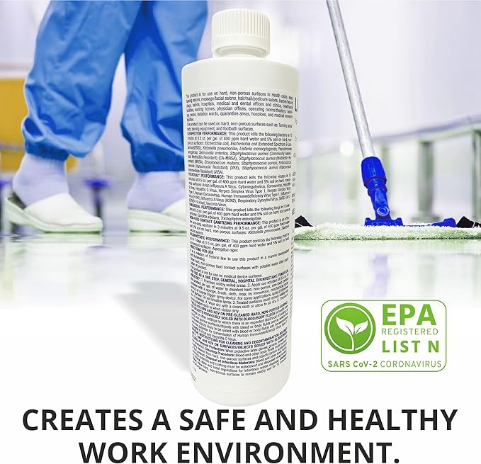 LUCAS-CIDE Salon and Spa Disinfectant Multipurpose Surface Sanitizer, EPA Disinfectant Cleaning Supplies Solution 16 Fl Oz - Blue