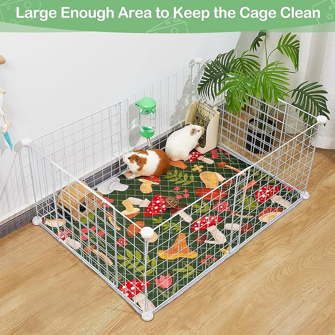 2 Pack Guinea Pig Bedding, Washable Guinea Pig Cage Liner Reusable Guinea Pig Mat Waterproof Guinea Pig Bedding for Cage, Super Absorbant Guinea Pig Pee Pads for Small Animals Hamster Rabbit Squirrel