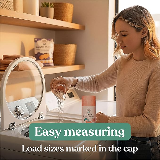 Lazy Coconuts Sweet Peach Laundry Beads - Eco Friendly, Plastic Free, Minimal, Natural Ingredients - Dye Free Laundry Scent Boosters, Zero Waste, Recyclable Package, Carbon Negative