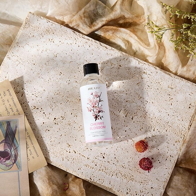 Airkeep Reed Diffuser Oil Refill/Cherry Blossom 3.38oz（100ml/1 Pack/Scented Oil Refill for Reed Diffuser Home Fragrance for Bedroom, Bathroom Office Home Decor