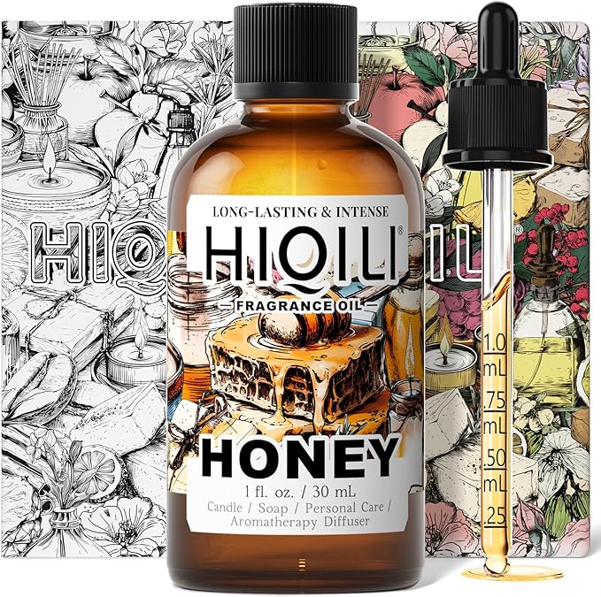 HIQILI Honey Fragrance Oil for Making Candle, Soap, Perfume, Warm Scents for Essential Oil Diffusers, Great for Home, Laundry - 1 Fl Oz