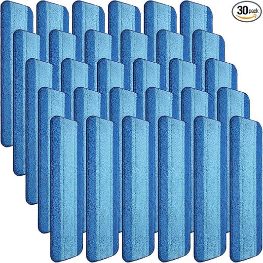 30 Pieces Microfiber Cleaning Pads Compatible with Bona Mop Reusable 18 Inch Replacement Cleaning Pads Washable Refills Replacement Heads for Floor Cleaning