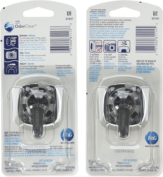 Febreze Car Vent Clip Air Freshener, Hawaiian Aloha 4 Pack