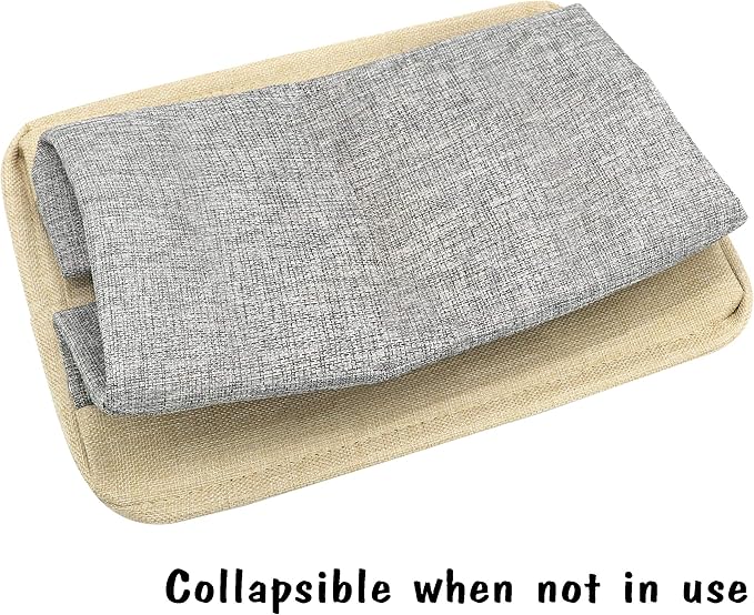 PET ARTIST Dog Toy Basket, Collapsible Dog Toy Bin Box with Comfortable Handles, Large Pet Toy Storage Basket Organizer for Accessories, Toys, Coat & Clothing, Blanket & Leash, Gray, 15"x11"x9"