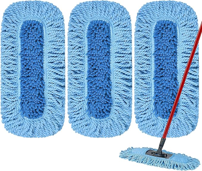 3 Pack Mop Head Replacement Head for O-Cedar Dual-Action Dust Mop Pads Refills Microfiber Mop Head Replacements Hardwood Floors Cleaning Washable Replace Pads