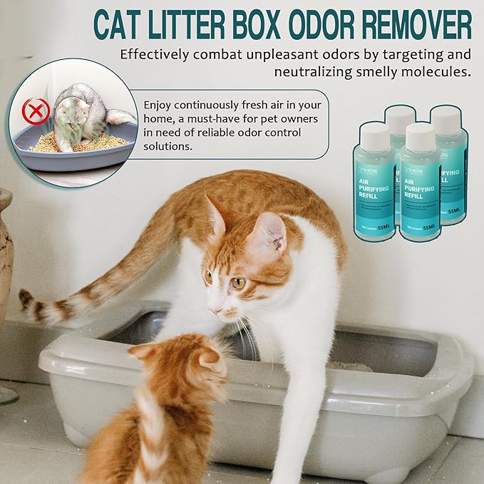 Cat Litter Deodorizer Compatible with PETKIT PuraX PuraMax Self-Cleaning Cat Litter Box Deodorizer Replaced Odor Removers Refills (Unscented)