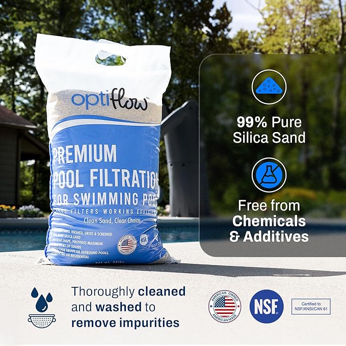 10-Pack Pool Filter Sand, Premium Filtration with Pure Silica Formula, 50 Lbs - Swimming Pool System Accessories and Supplies for Cleaning and Maintenance