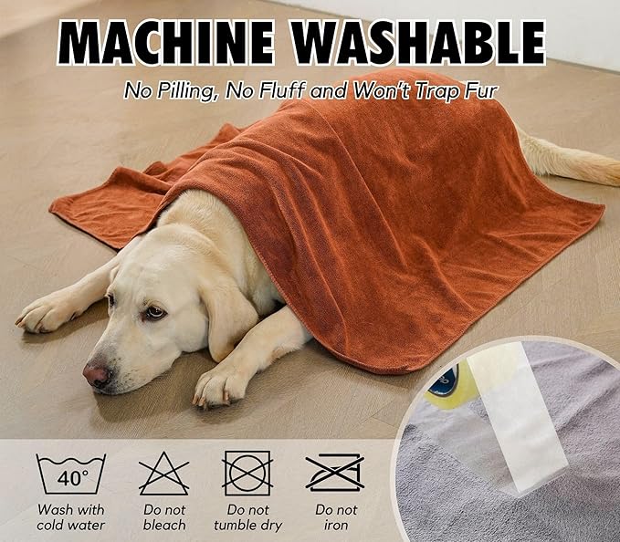 InnoBeta Pitbull Gifts Dog Towels for Drying Dogs, Pack of 2, 40 Inch X 23.6 Inch, Perfect Dog Shower & Bath Supplies for Large, Medium or Small Dogs