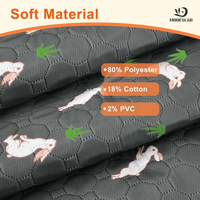 2-Pack Guinea Pig Cage Liner, 31in x 36in Fast Absorption Washable Bedding Pee Pads for Dogs Puppy Rabbit Small Animal Cage Mat, Leakproof & Non-Slip