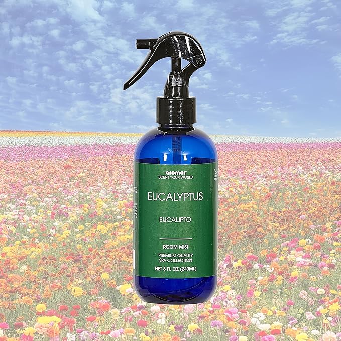 Aromar Essential Room Mist and Fabric Spray with Natural Freshener Aromatherapy for a Fresh and Rejuvenated Home 8 oz Eucalyptus