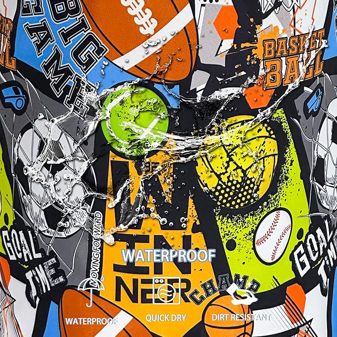 Ball Game Laundry Basket Sports Foldable Waterproof Oxford Cloth Funny Tote Bag Laundry Hamper Clothes Storage Bucket Toy Organizer For Bathroom/Laundry Storage/Bedroom 18.9x16.5 Inch