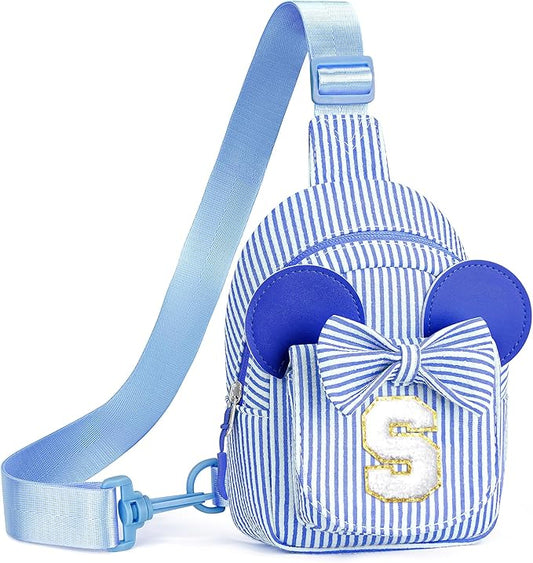 Initial Sling Bag, Small Sling Bags for Girls Kid, Gifts for Little Girls Kids, Girl Birthday Gift for Kids Daughter Sister Kid Girl Gifts Birthday (Blue S)