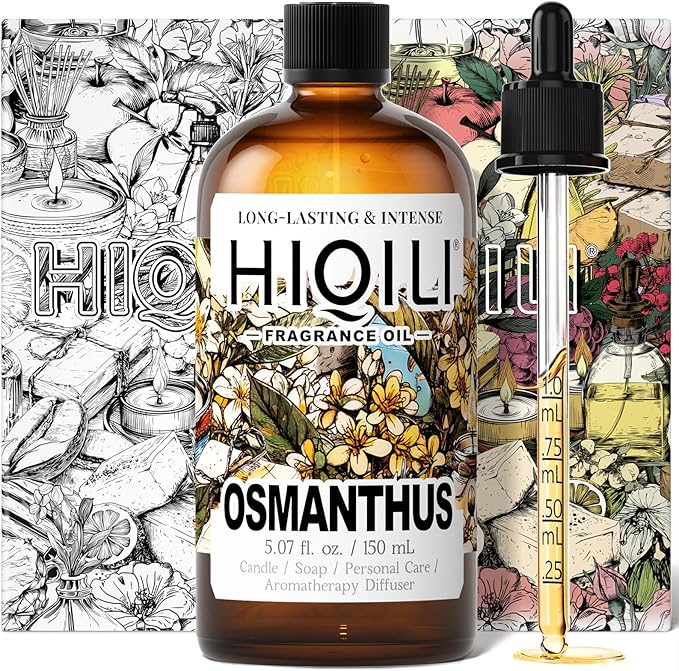 HIQILI Osmanthus Fragrance Oil, for Body Spray, Diffuser Use, Candle, Soap, and Women Perfume Making, Scented Essential Oil - 5.07 Fl Oz