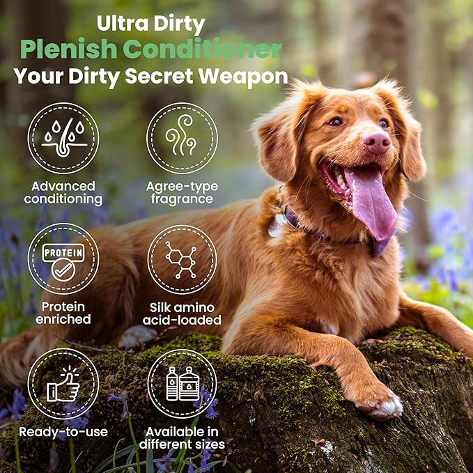 Best Shot Ultra Dirty Plenish Conditioner, Ideal Pet Grooming Conditioner, Protein-Enriched Moisturizing Formula for Dogs, Cats, and Horses, Agree Fragrance, 1 Gallon