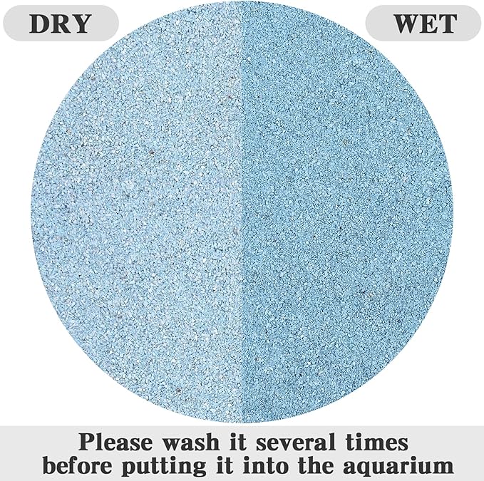 10 lbs Blue Sand Aquarium Substrate, 0.4-0.8 mm Decorative Sand for Aquarium, Fish Tank, Paintings, Candle, Vase, Wedding Ceremony, Arts Crafts and Bowl Fillers