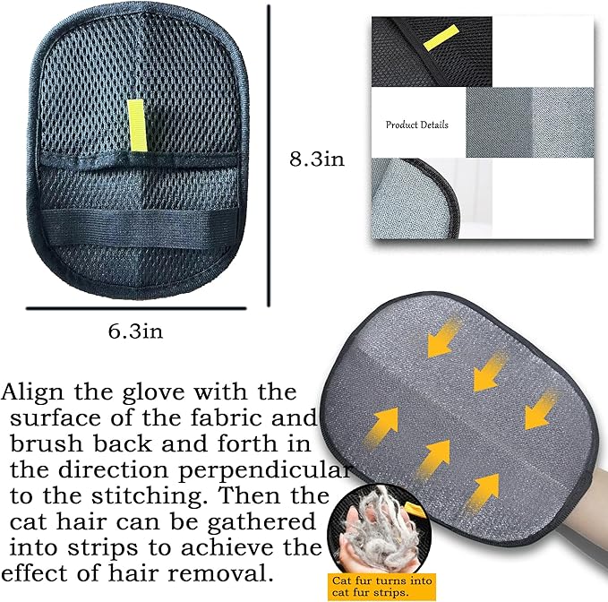New Upgraded pet Care Gloves, cat and Dog Hair Care, pet Hair Removal Gloves, pet Hair Static Gloves, Quick Grooming, Reusable
