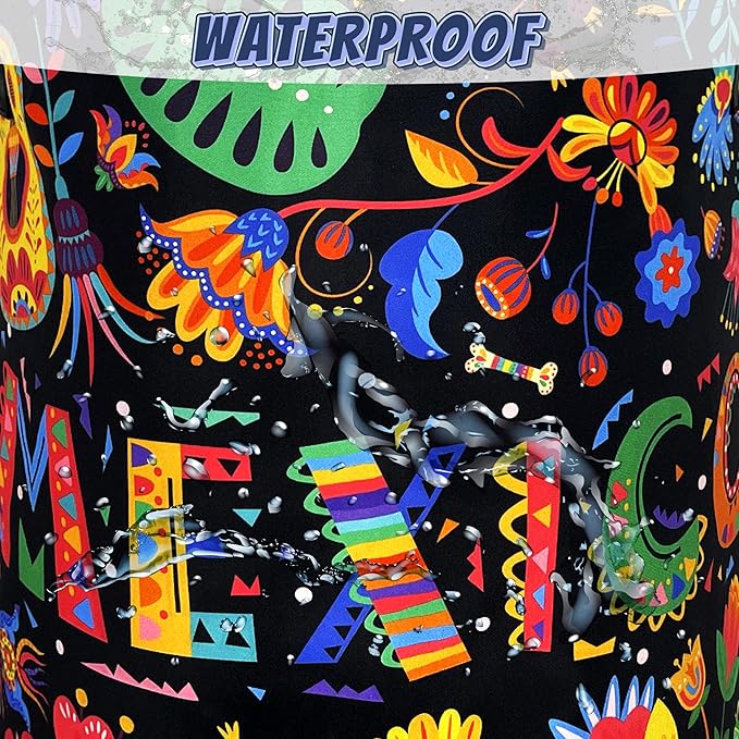 Mexico Laundry Basket Foldable Colorful Hippie Floral Laundry Hamper With Handle Oxford Cloth Portable Clothes Storage Organizer Basket 18.9"x16.5" Laundry Bag For Laundry Room/Bedroom/Bathrooms