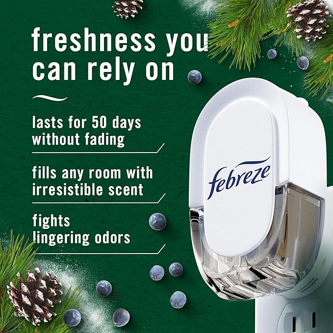 Febreze Plug In Air Freshener Scented Oil Refill Pine & Berry, 4ct