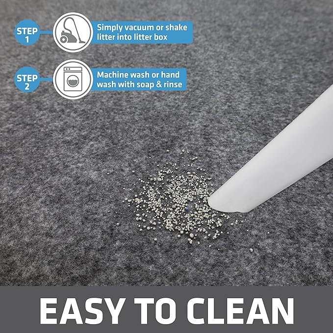 Drymate XL Original Cat Litter Mat, Contains Mess from Box, Protects Floors, Urine-Proof, Machine Washable, Soft on Kitty Paws, Absorbent, Waterproof (USA Made, Recycled Content) (29”x36”)(Light Grey)