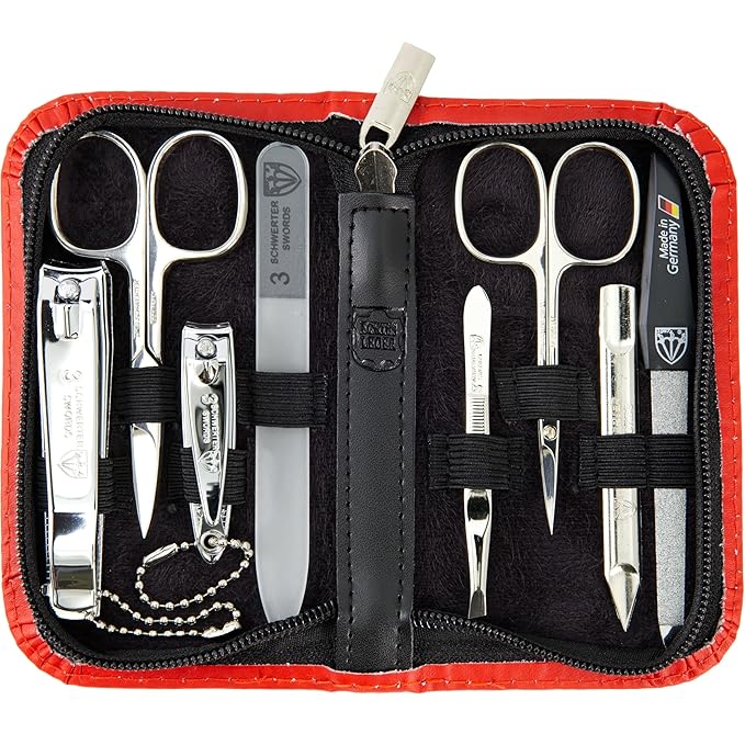 3 Swords Germany – brand quality 8 piece manicure pedicure grooming kit set