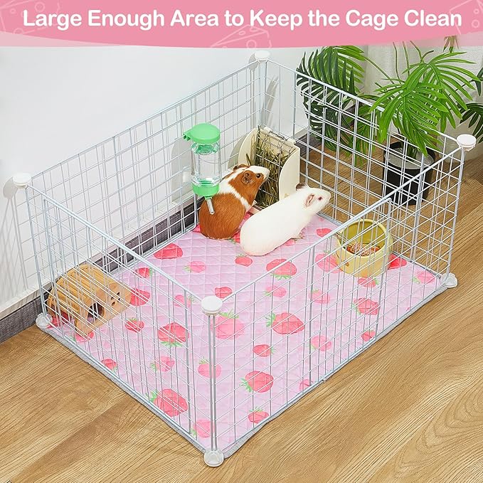2 Pack Guinea Pig Bedding, Washable Guinea Pig Cage Liner Reusable Guinea Pig Mat Waterproof Guinea Pig Bedding for Cage, Super Absorbant Guinea Pig Pee Pads for Small Animals Hamster Rabbit Squirrel