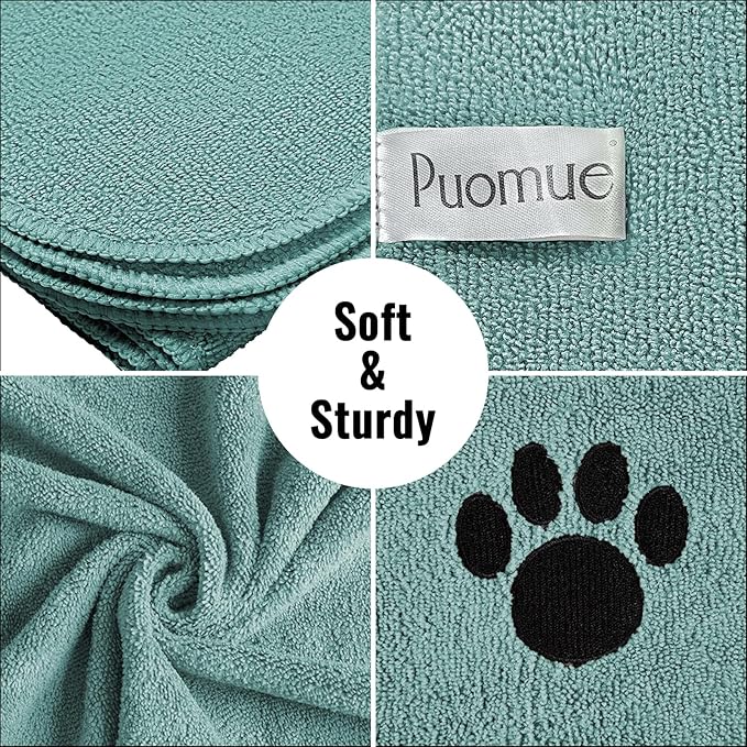 Microfiber Dog Towels for Drying Dogs, Super Absorbent and Soft Pet Grooming Towel, 40 Inch X 23.6 Inch, Perfect for Large, Medium or Small Dogs (40"X23.6" - 1pack, Lake Blue)