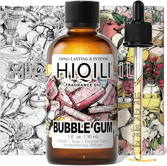HIQILI Bubble Gum Fragrance Oil for Candle, Soap & Bath Bombs Making, Long Lasting Candy Scents, Home Diffuser Use - 1 Fl Oz