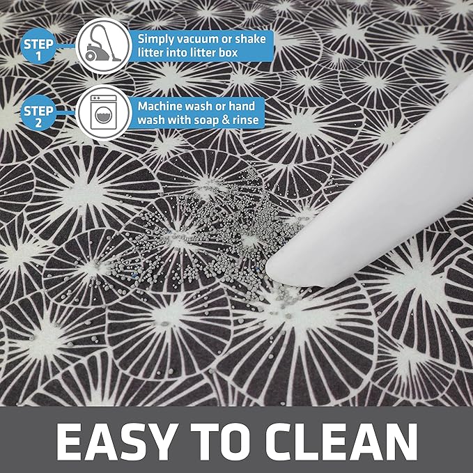 Drymate Original Cat Litter Mat, Contains Mess from Box, Protects Floors, Urine-Proof, Machine Washable, Soft on Kitty Paws, Absorbent, Waterproof (USA Made, Recycled Content) (20”x28”)(Kahopo Grey)