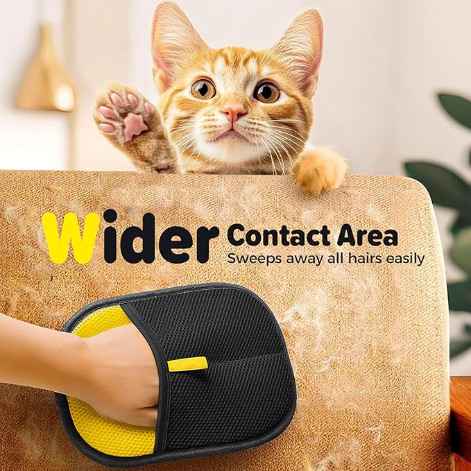 2 Pcs Pet Hair Removal Glove for Cats & Dogs,Newly Upgraded Reusable Electrostatic Pet Hair Removal Tool, Pet Hair Remover，Grooming & Cleaning Tool for Couch, Furniture, Clothing, Carpet, Car Seat