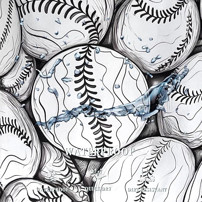 Black White Baseball Pattern Laundry Basket Foldable Oxford Cloth Baseball Laundry Hamper With Handle Portable Clothes Storage Basket 18.9 X 16.5 Inch Storage Bag For Laundry Room/Bathroom/Bedroom