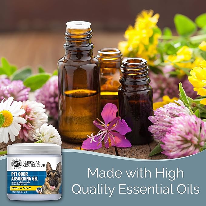 SMELLS BEGONE Pet Odor Absorber Gel - Air Freshener & Odor Eliminator - Made with Essential Oils - Fresh & Clean Scent - 15 Ounce