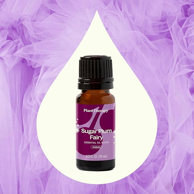 Plant Therapy Sugar Plum Fairy Holiday Essential Oil Blend 10 mL (1/3 oz) Citrus-Sweet & Floral Scent, Cheerful & Inviting, Helps Set The Mood for Relaxation