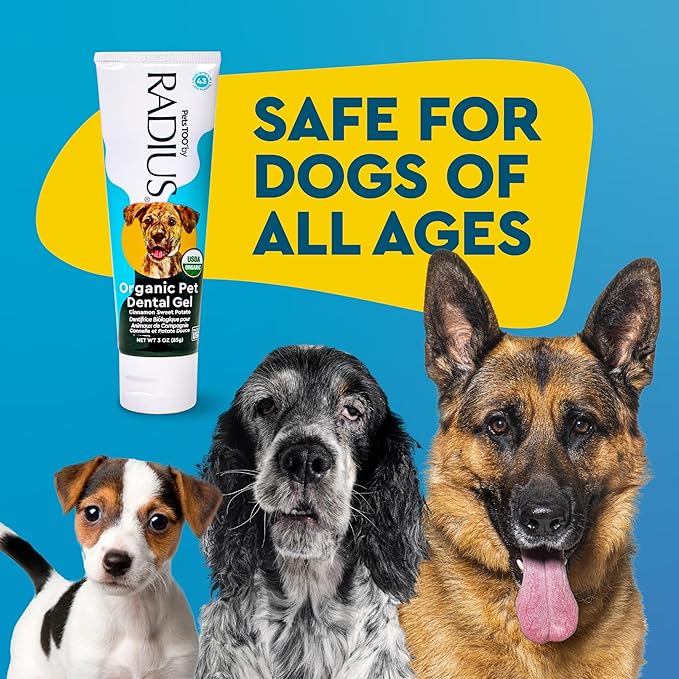 RADIUS Canine Pet Toothpaste, Cinnamon Sweet Potato, 3 oz, Non-Toxic Toothpaste for Dogs, Designed to Clean Teeth, Help Prevent Tartar, & Remove Plaque, Xylitol Free, Pack of 2