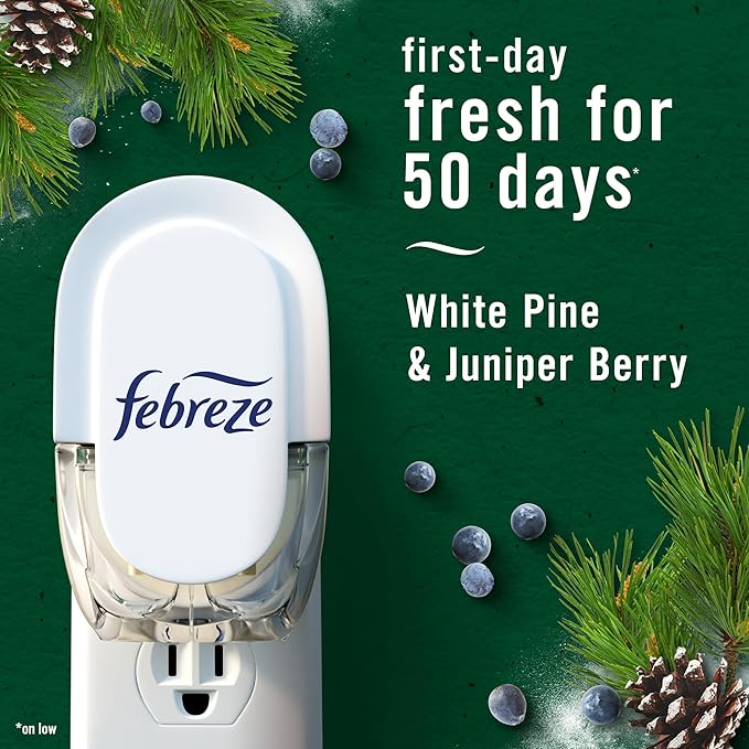 Febreze Plug In Air Freshener Scented Oil Refill Pine & Berry, 4ct