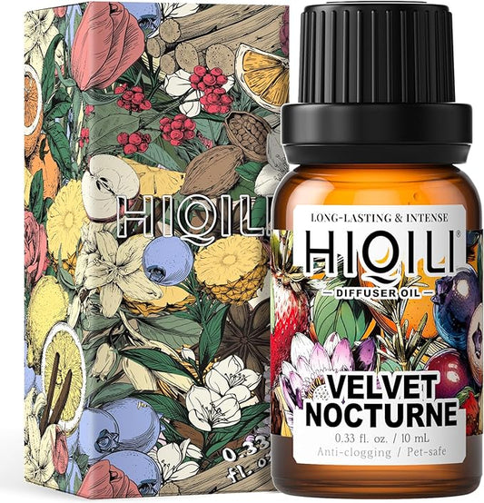 HIQILI Diffuser Oil for Humidifier & Reed Diffusers, Suitable for Home and Other Scenarios, Long Lasting Scent - Velvet Nocturne, 0.34 Fl Oz