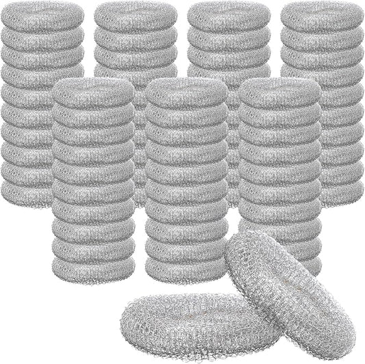 72 Pcs Stainless Steel Lint Traps for Washing Machine, Silver Laundry Mesh Washer Drain Hose Filter Snare with 72 Pcs Cable Ties