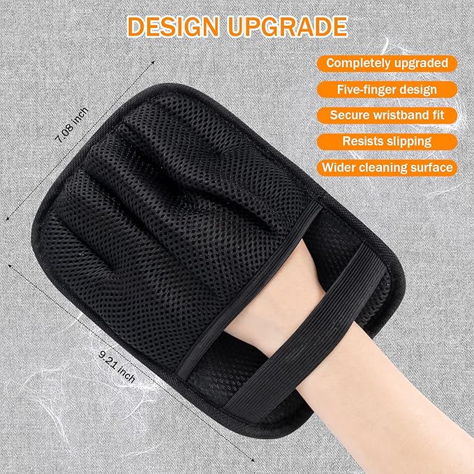 TailWag Treats & Tools 3-Pack Pet Hair Removal Glove for Dogs & Cats, Newly Upgraded Reusable Electrostatic Pet Hair Gloves, Pet Hair Remover Tool for Clothing, Couch, Carpet, Car Seat