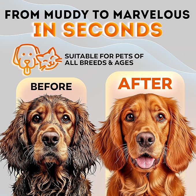 New 2025 Pet Cleaning Glove Wipes for Dogs and Cats – Hypoallergenic Hydrating & Nourishing – Suitable for Eyes, Ears, Paws & Body – Lavender Scent – Ideal for Daily Care & Travel – 18 Count (Lavanda)