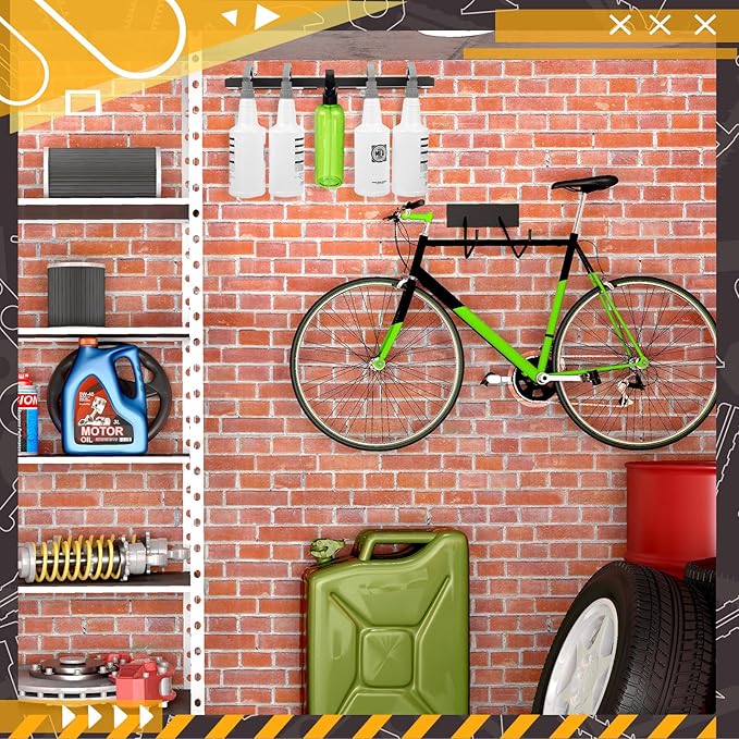 2 Pcs Spray Bottle Holder Wall Mounted Spray Bottle Storage Rack with Hardware Hanger Organizer,Holds up to 12 Sprayers (16 Oz) for Mobile Garage Home Organizer