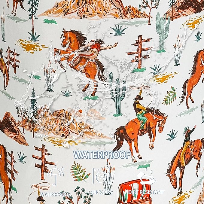 Western Cowboy Laundry Basket Horse Riding Foldable Waterproof Oxford Cloth Funny Tote Bag Laundry Hamper Clothes Storage Bucket Toy Organizer For Bathroom/Laundry Storage/Bedroom 18.9x16.5 Inch