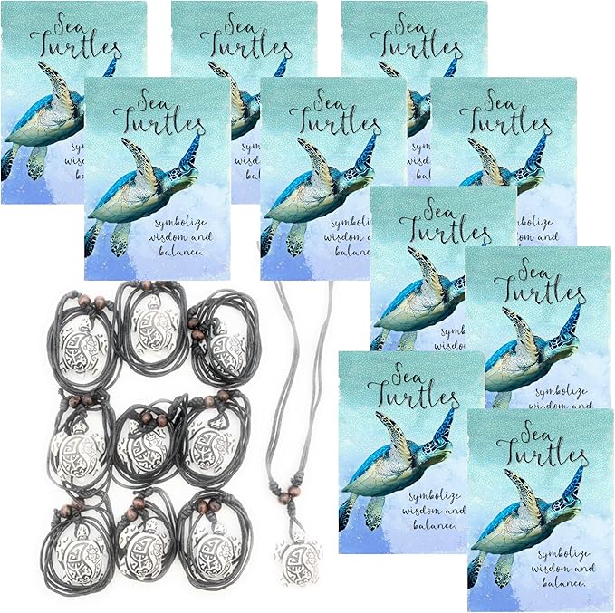 Smiling Wisdom - 10 Bulk Gifts - Employee Staff Appreciation Greeting Cards and Yak Bone Turtle Gift Sets - Women Men - 30pcs - Sea Turtle Wisdom White and Black