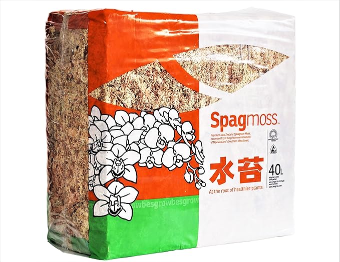 Sphagnum Moss 40 Liters New Zealand Grade AA Great for Reptiles, Bedding and Terrarium 500 Gram Bale