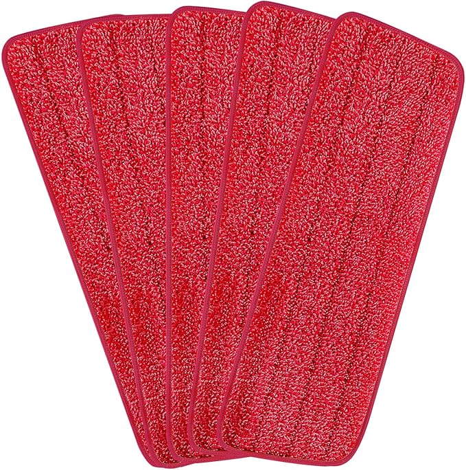 16.5 inch Reusable Mop Pads Microfiber Spray Mop Replacement Heads for Wet/Dry Mops Compatible with Bona Floor Care System (5 Pack)