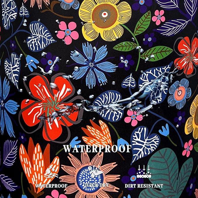 Abstract Colorful Flowers Laundry Hamper Pretty Floral Laundry Basket With Handles Foldable Oxford Cloth Tote Bag Clothes Toy Storage Bucket 18.9" x 16.5" For Bathroom/Laundry/Bedroom