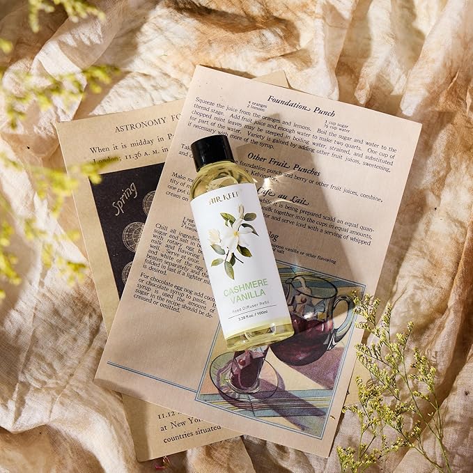 Airkeep Reed Diffuser Oil Refill/Cashmere Vanilla/3.38 oz(100ml)/2 Pack/Scented Oil Refill for Reed Diffuser Home Fragrance for Bedroom, Bathroom Office Home Decor