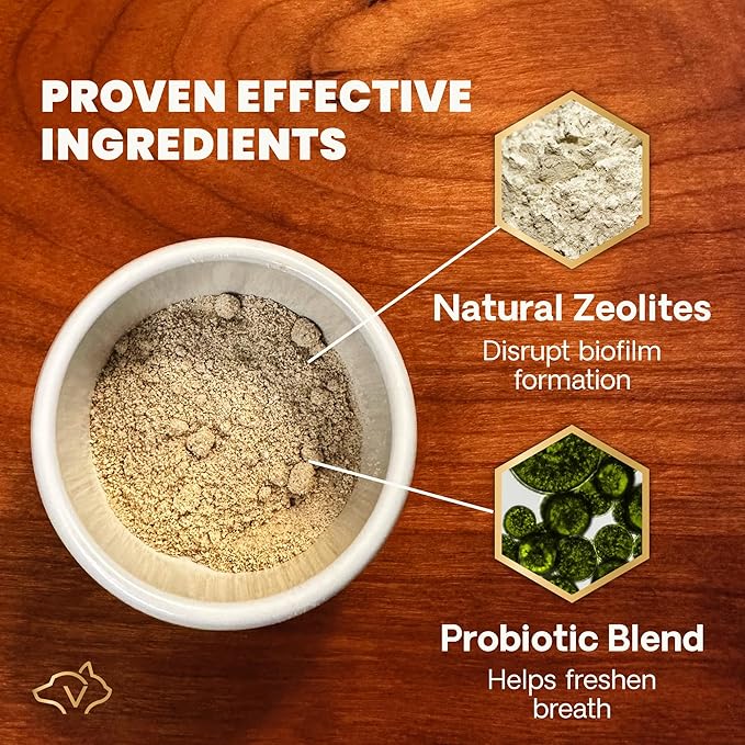 VetriScience Perio Plus Cat Teeth Cleaning Bites - Advanced Cat Breath Freshener - Dual Action Cat Dental Care Formula for Plaque Control & Fresh Breath, 60 Chews, Chicken Flavor