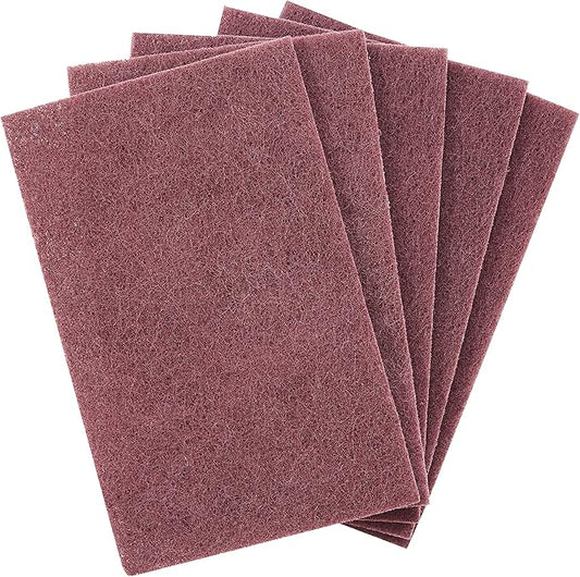 Heavy Duty XL Red Scouring Pads. 6x9 in 5 Pack of Scrubber Tools for Cleaning Stainless Steel Pots, Pans, Grills and Griddles. Extra Large Pad for Outdoor Use on Railings and Tiles.